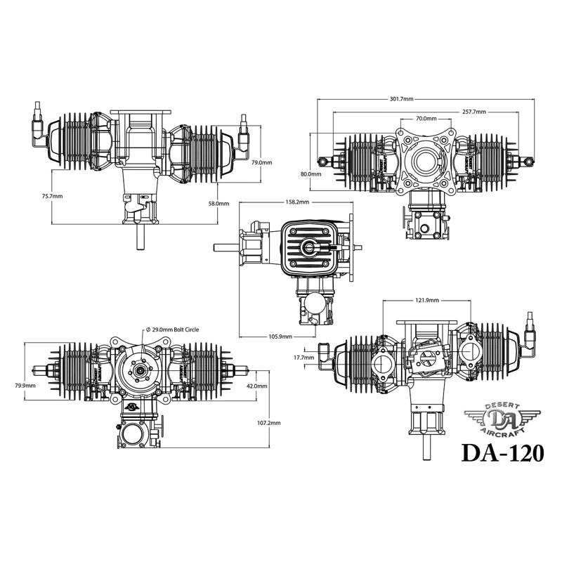 Desert Aircraft DA-120 Engine with Electronic Ignition
