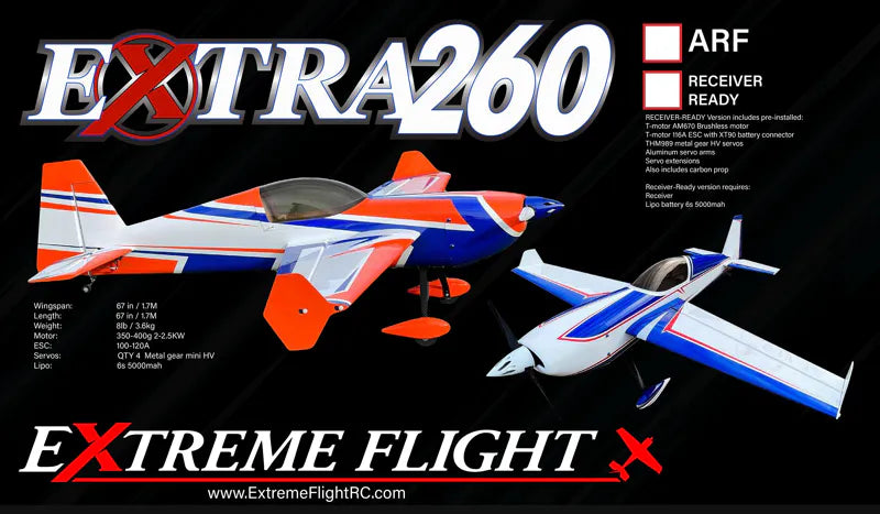 Extreme Flight - Extra 260 67", Blue/White ARF Kit