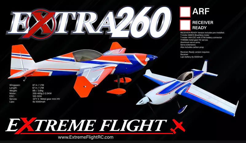 Extreme Flight - Extra 260 67", Orange/Blue RxR (Receiver Ready - PNP)