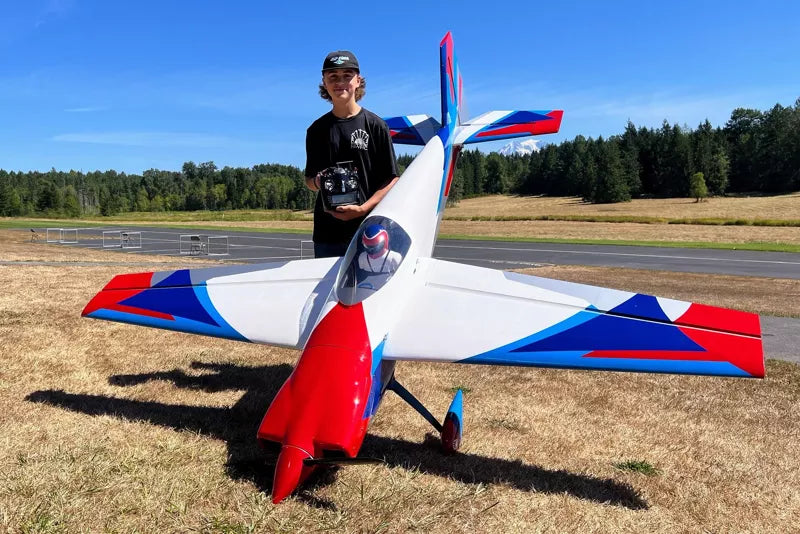 Extreme Flight - Laser 104" EXP V2, Red/White/Blue/Silver ARF Kit