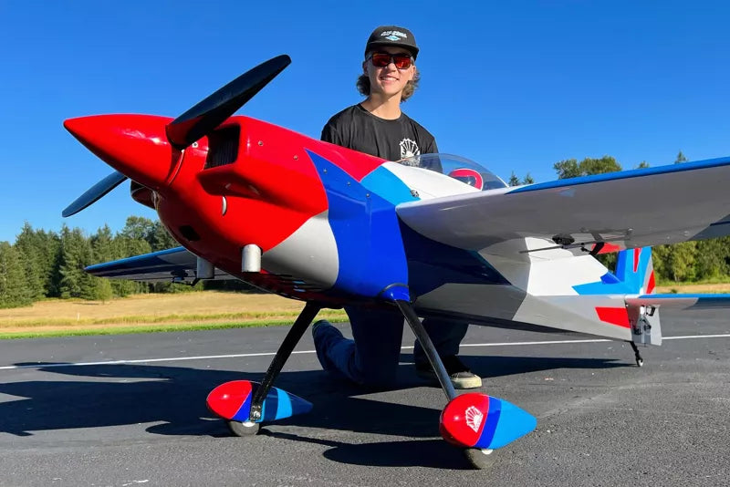 Extreme Flight - Laser 104" EXP V2, Red/White/Blue/Silver ARF Kit