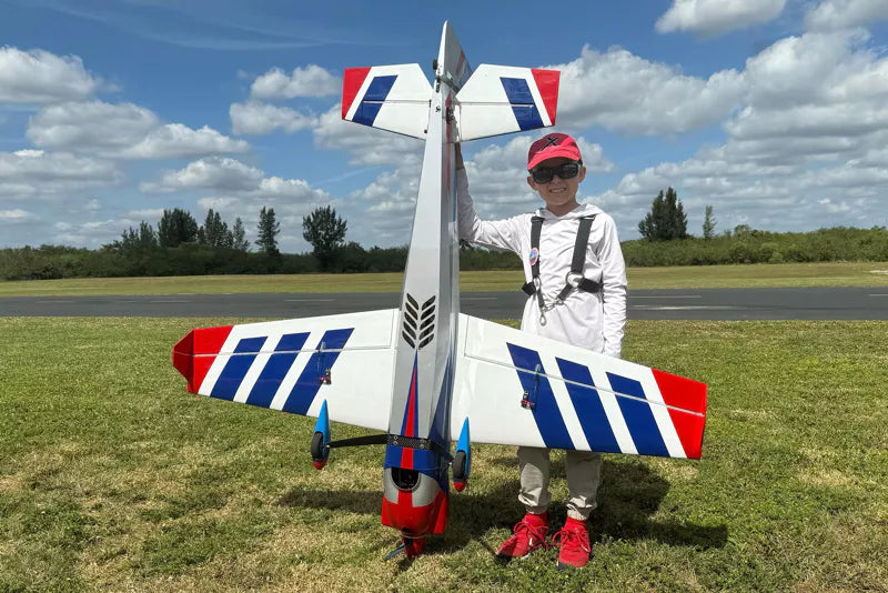 Extreme Flight - Laser 67" EXP, White/Blue/Red/Silver RxR (Receiver Ready - PNP)