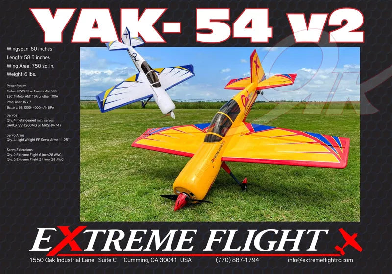 Extreme Flight - Yak 54 60" V2, White/Blue RxR (Receiver Ready - PNP)